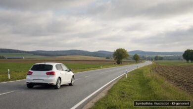 KI-generiertes Symbolfoto zu Verkehrsunfall bei Staatsstraße 2020 zwischen Oberroth und Babenhausen