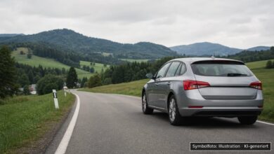 KI-generiertes Symbolfoto zu Verkehrsunfall bei Kreisstraße OA 4 zwischen Oberstdorf und Rubi