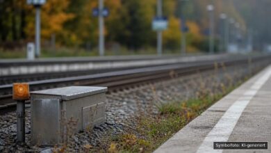 KI-generiertes Symbolfoto: Gleise und Bahnsteig als Teil des öffentlichen Nahverkehrs