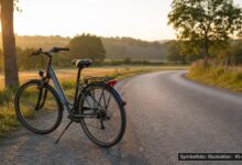 KI-generiertes Symbolfoto zu Verkehrsunfall (Alleinunfall eines Radfahrers) bei Einsteinstraße, Au-Haidhausen, München