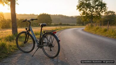 KI-generiertes Symbolfoto zu Verkehrsunfall (Alleinunfall eines Radfahrers) bei Einsteinstraße, Au-Haidhausen, München
