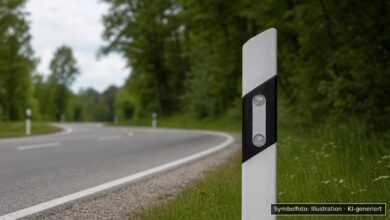 KI-generiertes Symbolfoto zu Verkehrsunfallflucht bei Schwangau, Parkplatz am Schwansee