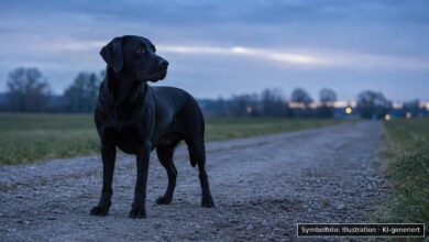 KI-generiertes Symbolfoto zu Tierverletzung durch Hund bei Feldweg zwischen Jengen und Hausen