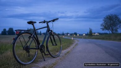 KI-generiertes Symbolfoto zu Alkoholisierter Radfahrer / Fahrradunfall bei Sigmarszell, Leiblachstraße