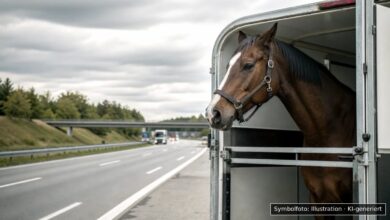 KI-generiertes Symbolfoto zu Verkehrskontrolle bei Autobahnparkplatz Burgacker-Süd an der A96 bei Holzgünz