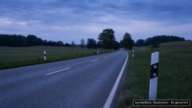 KI-generiertes Symbolfoto zu Verkehrsunfall bei Ettringen, Staatsstraße 2015