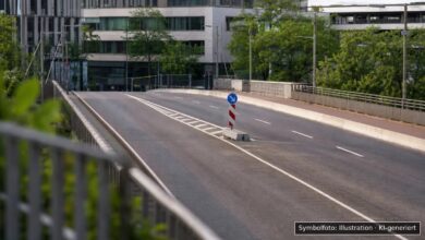KI-generiertes Symbolfoto zu Verkehrsunfall bei Neutorbrücke, Ulm