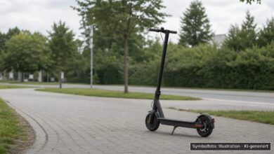 KI-generiertes Symbolfoto zu Polizeieinsatz / Verkehrskontrolle bei Ulm, Stadtteil Eselsberg, Virchowstraße