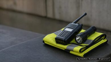 KI-generiertes Symbolfoto zu Polizeieinsatz bei Versammlung mit Aufzug bei Ulm, Innenstadt