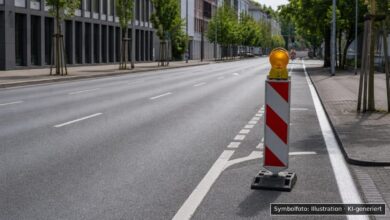 KI-generiertes Symbolfoto zu Verkehrsunfall bei Ulm, Blaubeurer Straße