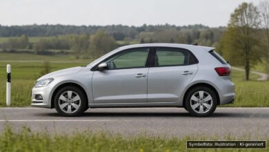 KI-generiertes Symbolfoto zu Eierwurf auf fahrendes Auto bei B311 im Donautal bei Ulm