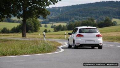 KI-generiertes Symbolfoto zu Verkehrsunfall bei Ofterschwang, Einmündung Bettenried / Kreisstraße OA5