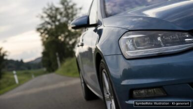 KI-generiertes Symbolfoto zu Verkehrsunfall unter Alkoholeinfluss bei Westendorf, Hauptstraße