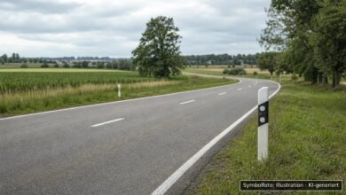 KI-generiertes Symbolfoto zu Verkehrsunfallflucht bei Marktoberdorf, Schillenberg