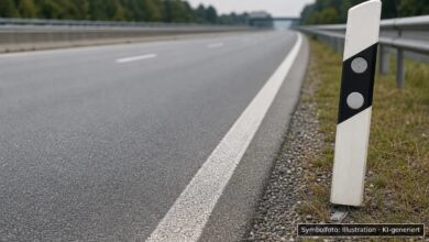 KI-generiertes Symbolfoto zu Verkehrsunfallflucht bei A 8, Anschlussstelle Augsburg-Ost, Augsburg-Lechhausen