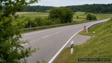 KI-generiertes Symbolfoto zu Verkehrsunfall mit Unfallflucht bei Anschlussstelle Augsburg-West, BAB 8, Fahrtrichtung Stuttgart