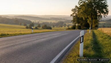 KI-generiertes Symbolfoto zu Verkehrsunfallflucht bei Grünenbach, Sennereiweg