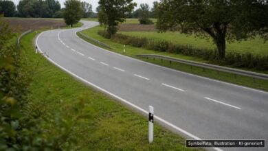 KI-generiertes Symbolfoto zu Verkehrsunfall mit Unfallflucht bei Friedberger Straße, Augsburg-Hochzoll