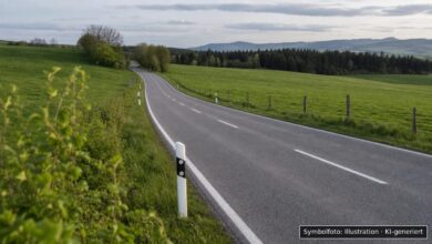 KI-generiertes Symbolfoto zu Verkehrsunfallflucht bei Genhofen, Stiefenhofen