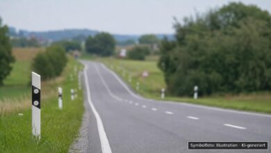 KI-generiertes Symbolfoto zu Verfolgungsfahrt / Verkehrsstraftat bei Mindelheim