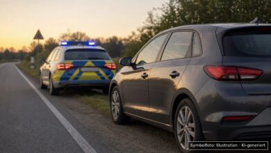 KI-generiertes Symbolfoto zu Verkehrskontrolle bei Asbach-Bäumenheim, Bahnhofstraße