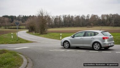 KI-generiertes Symbolfoto zu Verkehrsunfall bei Wallerstein