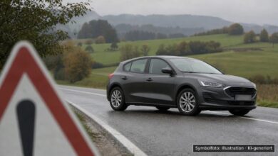KI-generiertes Symbolfoto zu Verkehrsunfall bei Ofterschwang, B19