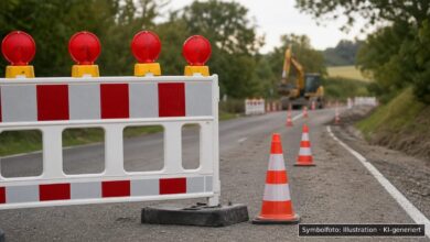KI-generiertes Symbolfoto zu Straßensperrung bei Zöschingen