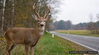 KI-generiertes Symbolfoto zu Wildunfälle bei Donauwörth und Buchdorf (B 25 nach dem Berger Kreuz sowie Ortsverbindungsstraße zwischen Daiting und Buchdorf)