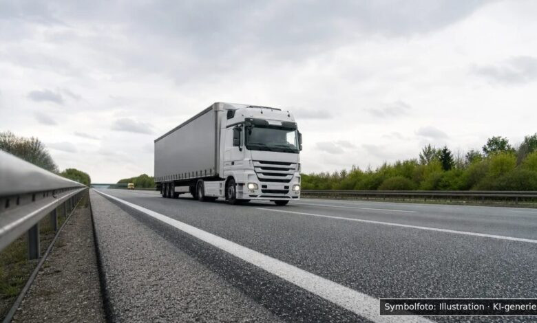 A96 bei Memmingen: Sattelzug überrollt Teil und verliert Diesel