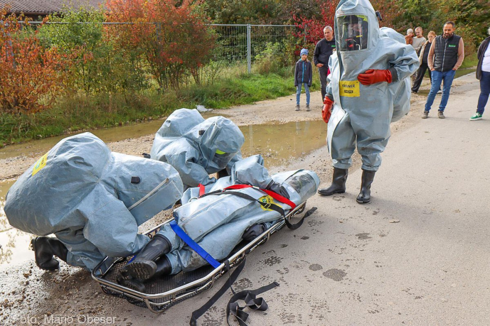 Große Katastrophenschutz-Übung bei Firma Rigdon in Günzburg