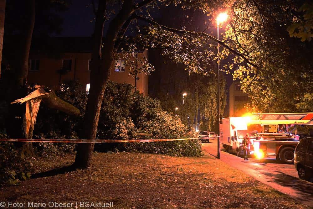 Neu-Ulm Baum Blitzschlag gegen Gebaaude 21072022