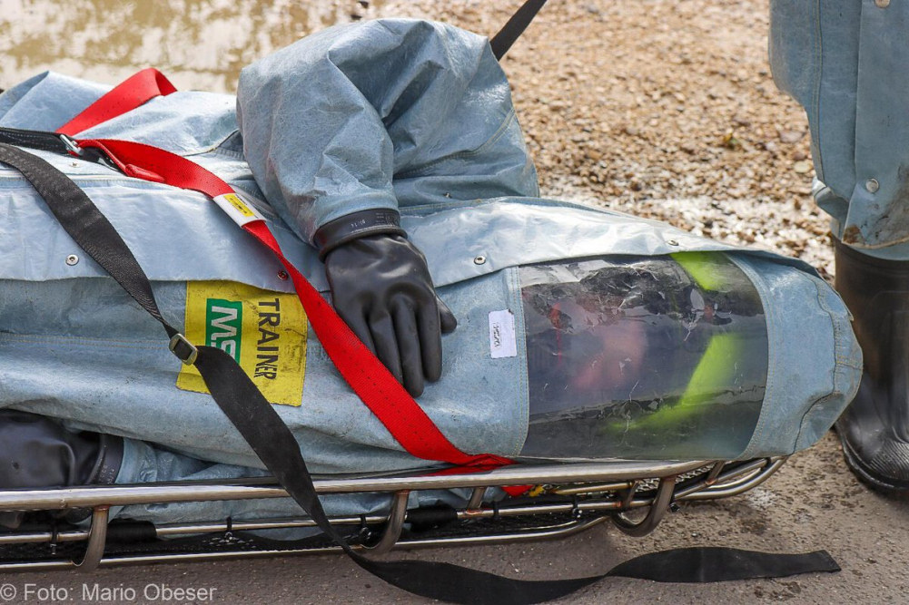 Große Katastrophenschutz-Übung bei Firma Rigdon in Günzburg