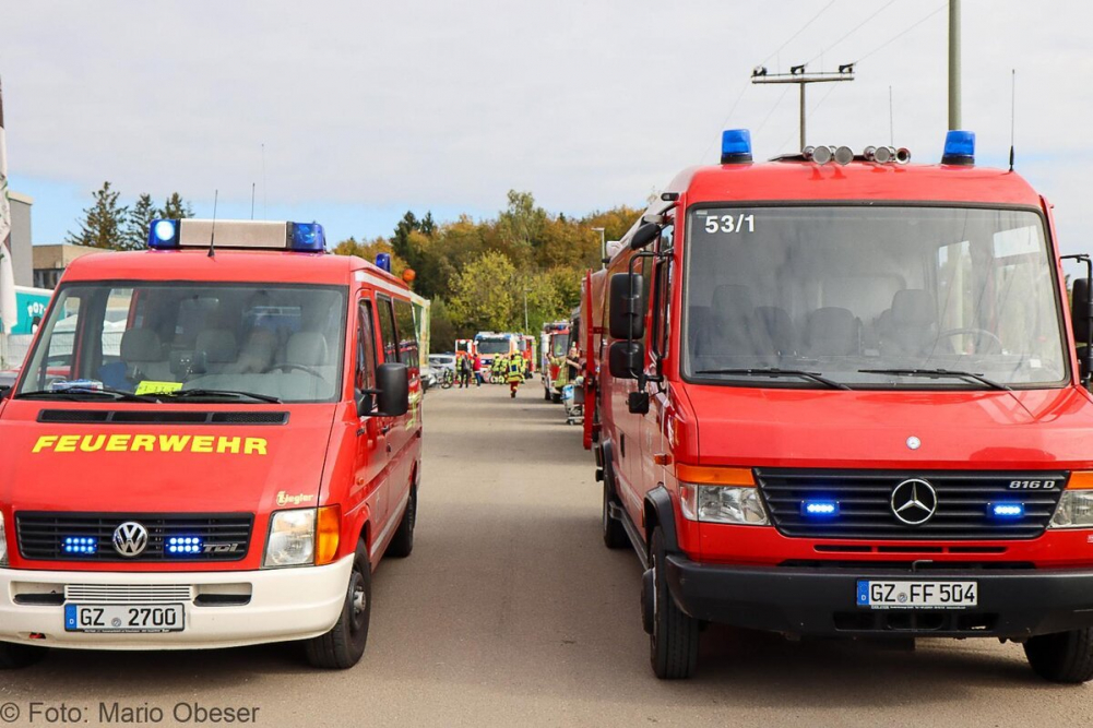 Große Katastrophenschutz-Übung bei Firma Rigdon in Günzburg