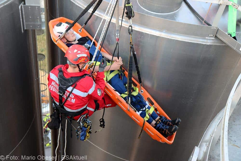 Leipheim Übung Rettung Silo 19072022