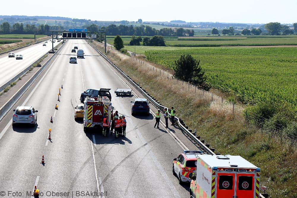 Unfall A8 Leipheim - Kreuz Elchingen 17072022