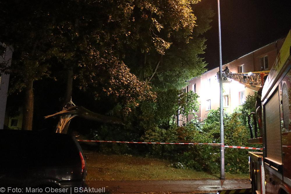 Neu-Ulm Baum Blitzschlag gegen Gebaaude 21072022