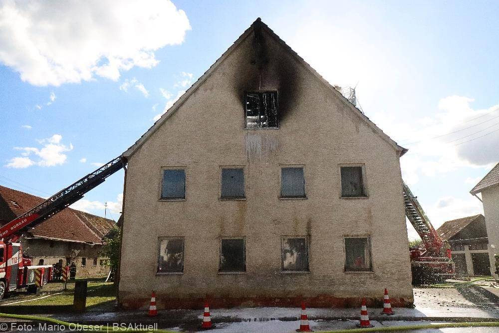 Brand eines Bauenhauses in Jettingen