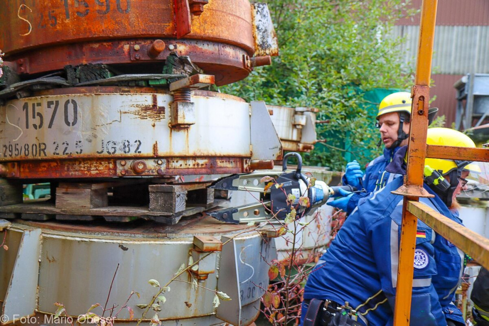 Große Katastrophenschutz-Übung bei Firma Rigdon in Günzburg