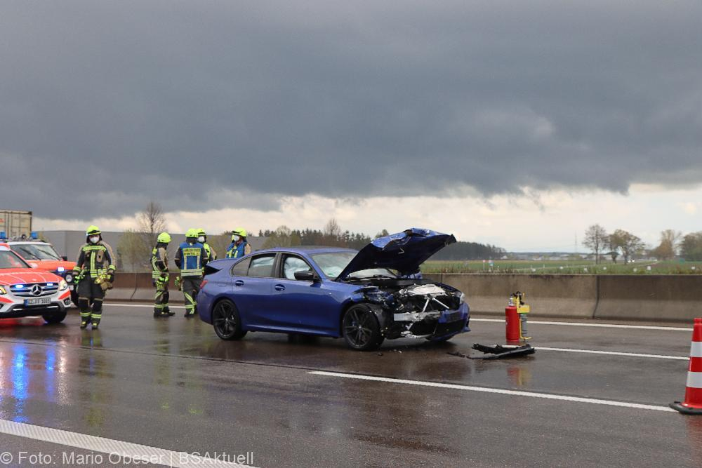 Unfall A8 Günzburg - Leipheim 26042022
