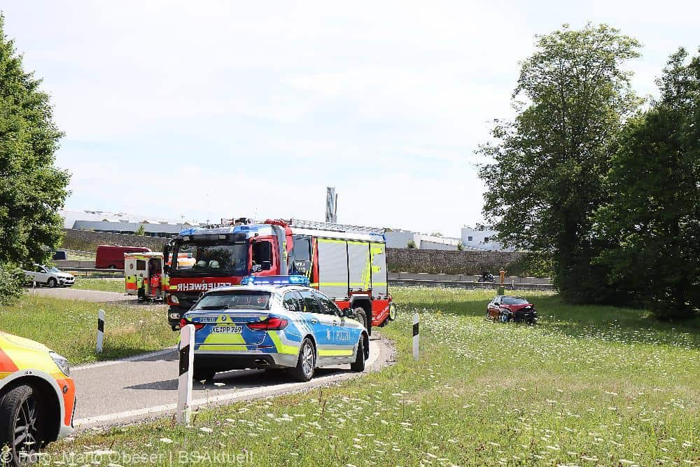 Unfall A8 AS Leipheim Ausfahrt 09072022
