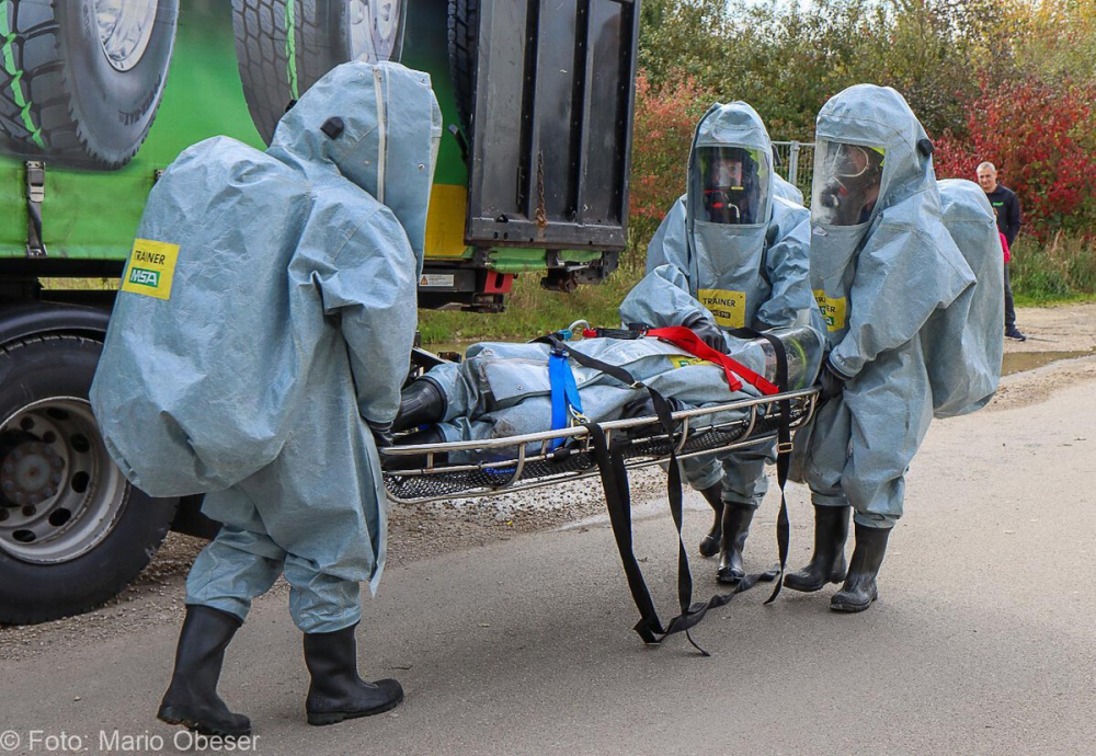 Große Katastrophenschutz-Übung bei Firma Rigdon in Günzburg