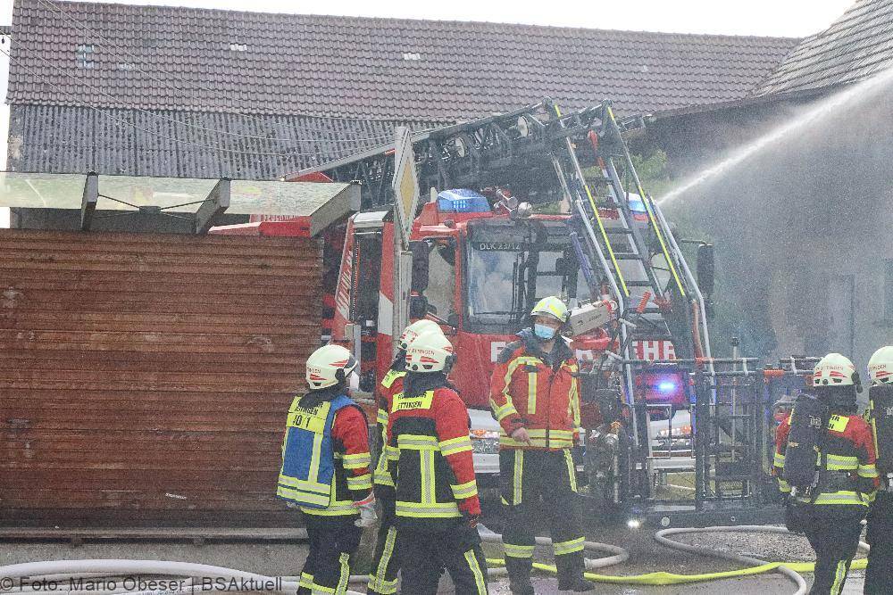 Brand eines Bauenhauses in Jettingen