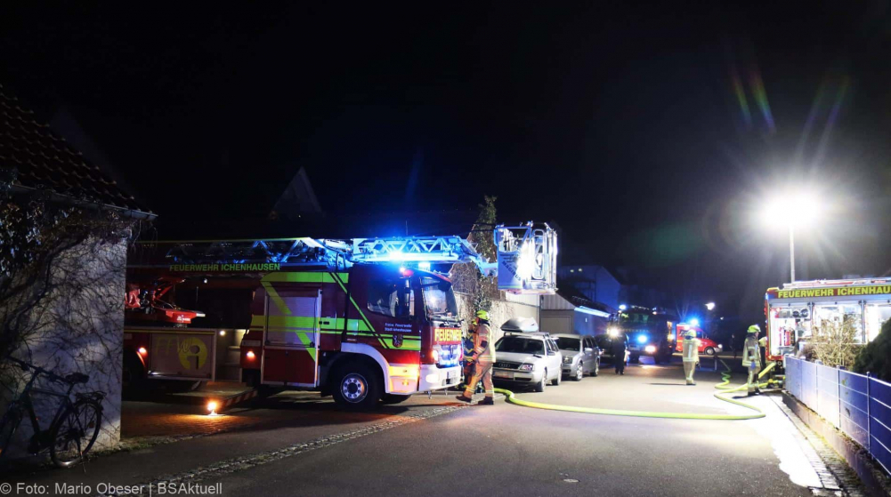 Brand im Keller eines Mehrfamilienhauses in Ichenhausen.