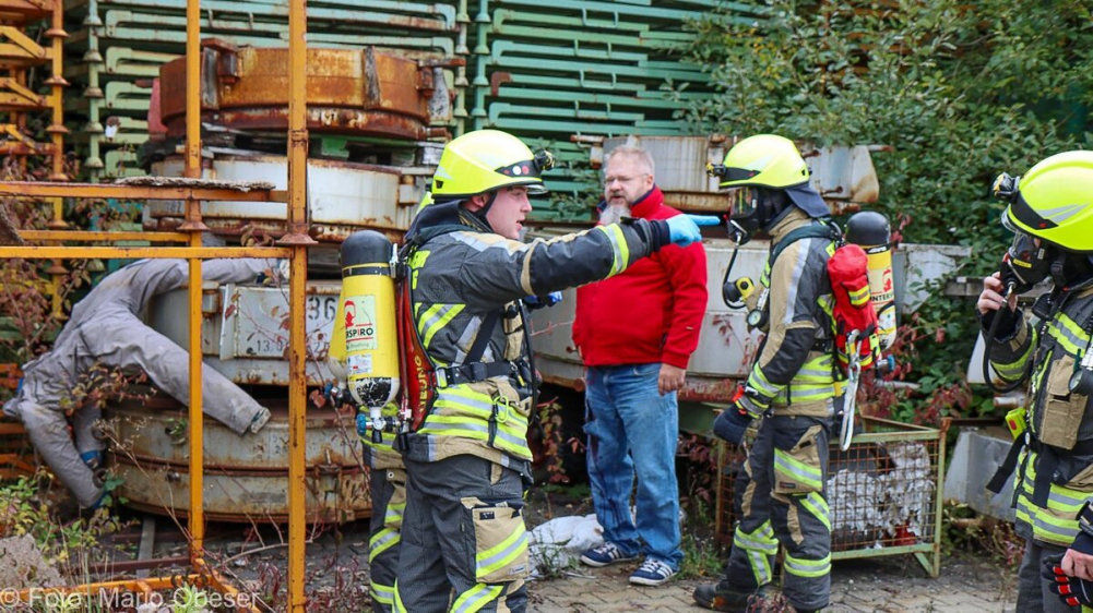 Große Katastrophenschutz-Übung bei Firma Rigdon in Günzburg