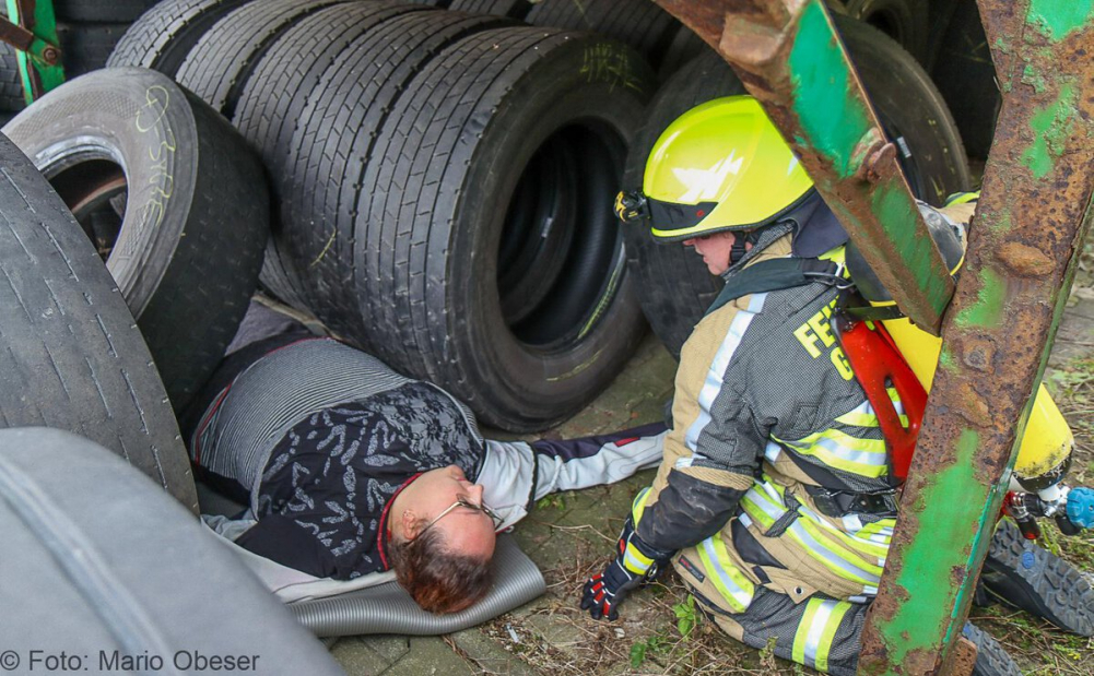 Große Katastrophenschutz-Übung bei Firma Rigdon in Günzburg