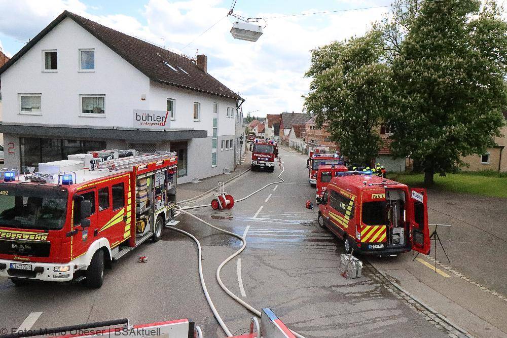 Brand eines Bauenhauses in Jettingen