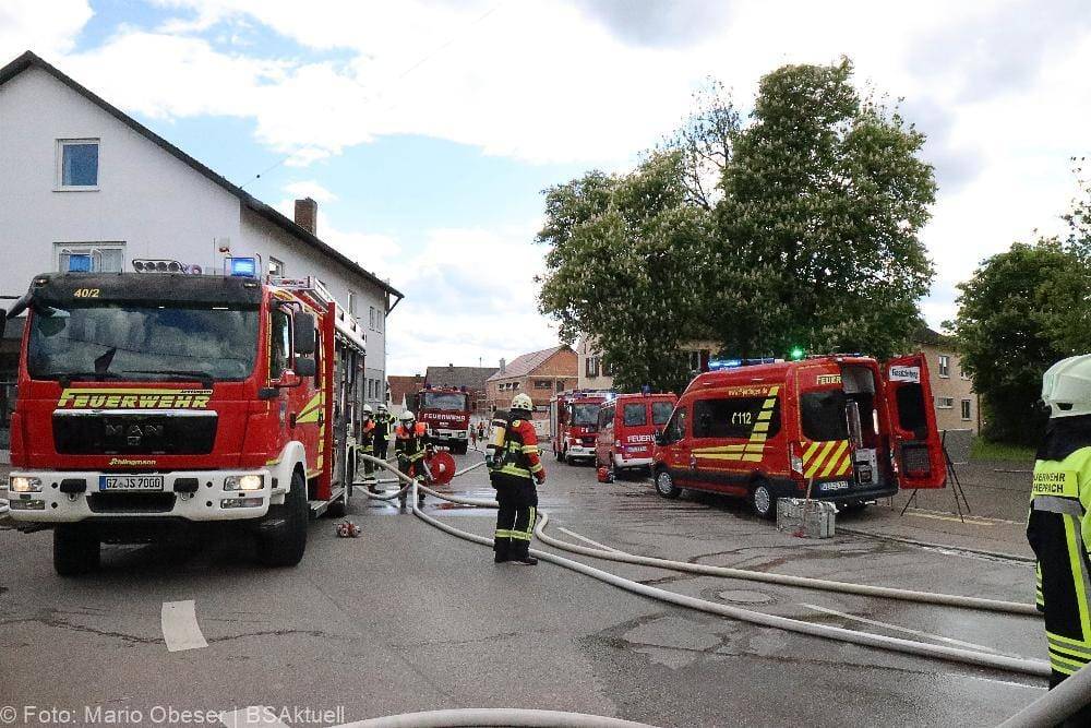 Brand eines Bauenhauses in Jettingen