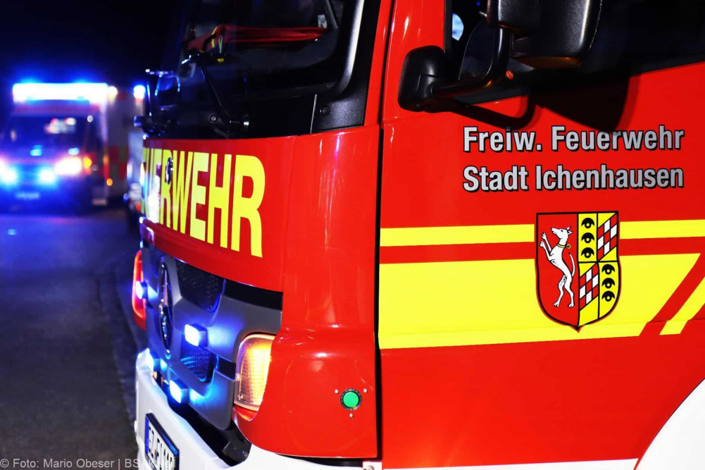 Brand im Keller eines Mehrfamilienhauses in Ichenhausen.